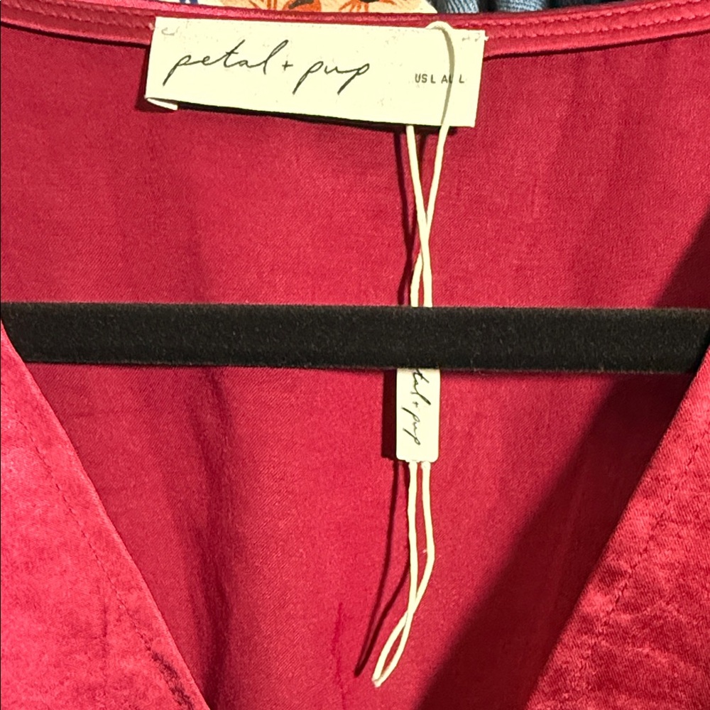 Petal & Pup Red Satin Maxi Dress - Picture 2 of 2